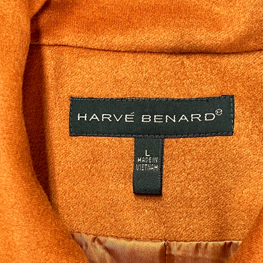 Harve Benard Single Button Wrap Jacket Women's Large Orange Mustard Fall - Picture 5 of 12